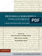 Pico Della Mirandola Oration On The Dignity of Man