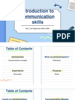 Introduction To Communication Skills: Mrs. Lois Stephanas BSN, MSN