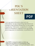 Inmates Orientation Sheet