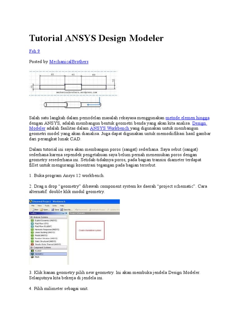 Lecture Notes Tutorial ANSYS Design Modeler | PDF | Metode & Bahan Ajar