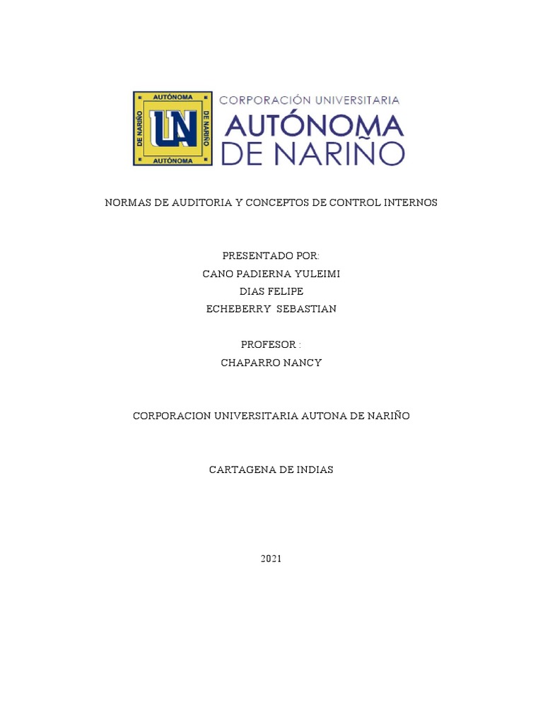 Normas de Auditoría y Control Interno | PDF | Auditoría financiera ...
