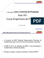 Aula VIII Curso Engenharia de Produção