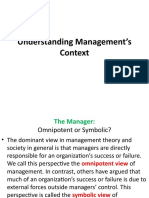Understanding Management Context: External Forces & Organizational Performance
