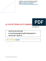 42 Chủ Đề Trong Speaking Part 1- IELTS Fighter Chuẩn