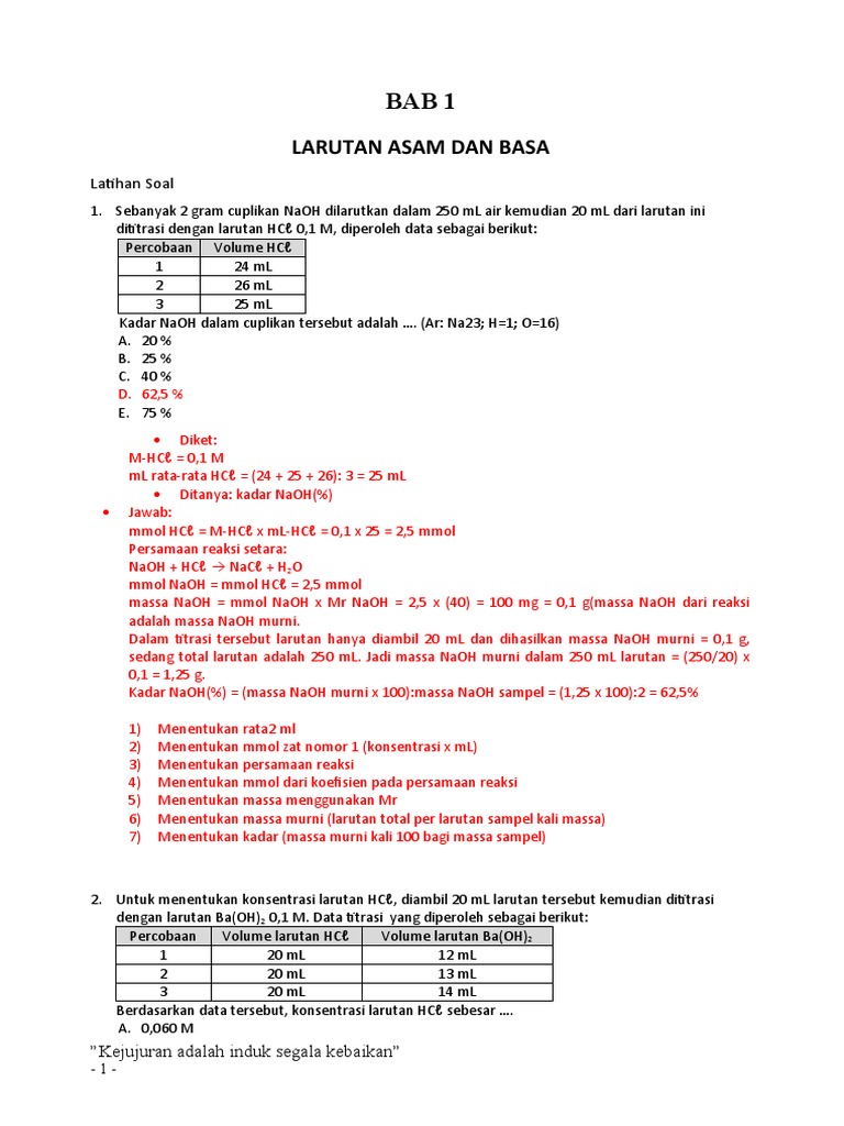 Larutan Asam Basa 5 (Titrasi Asam Basa) - Bahas | PDF | Sains & Matematika