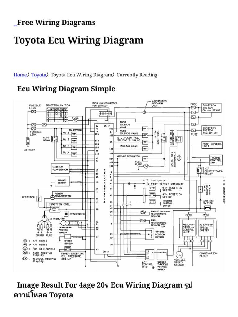Toyota Ecu Wiring Diagram Free Wiring Diagrams PDF Toyota Motor