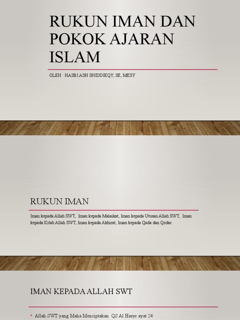 Rukun Iman Dan Pokok Ajaran Islam Pertemuan Kelima PDF