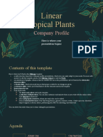 Linear Tropical Plants Company Profile by Slidesgo