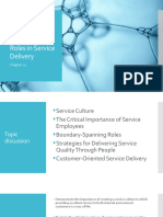 Employees Roles in Service Delivery (CHP 11)