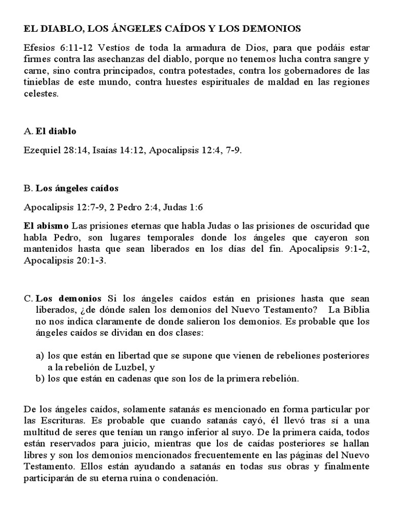Jerarquía de Ángeles y Demonios en la Biblia | PDF | Demonios | Satán