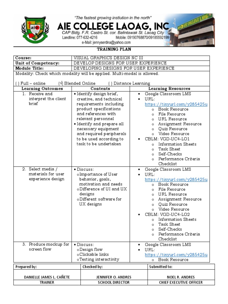 UX Design Training Plan | PDF | Cyberspace | Computing