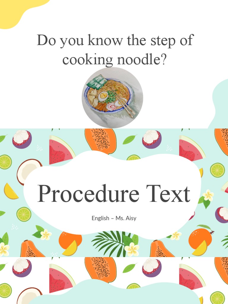 Cooking Noodles: A Step-by-Step Guide | PDF | Grammar | Linguistics