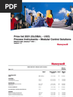 Price List 2021 (GLOBAL - USD) Process Instruments - Modular Control Solutions