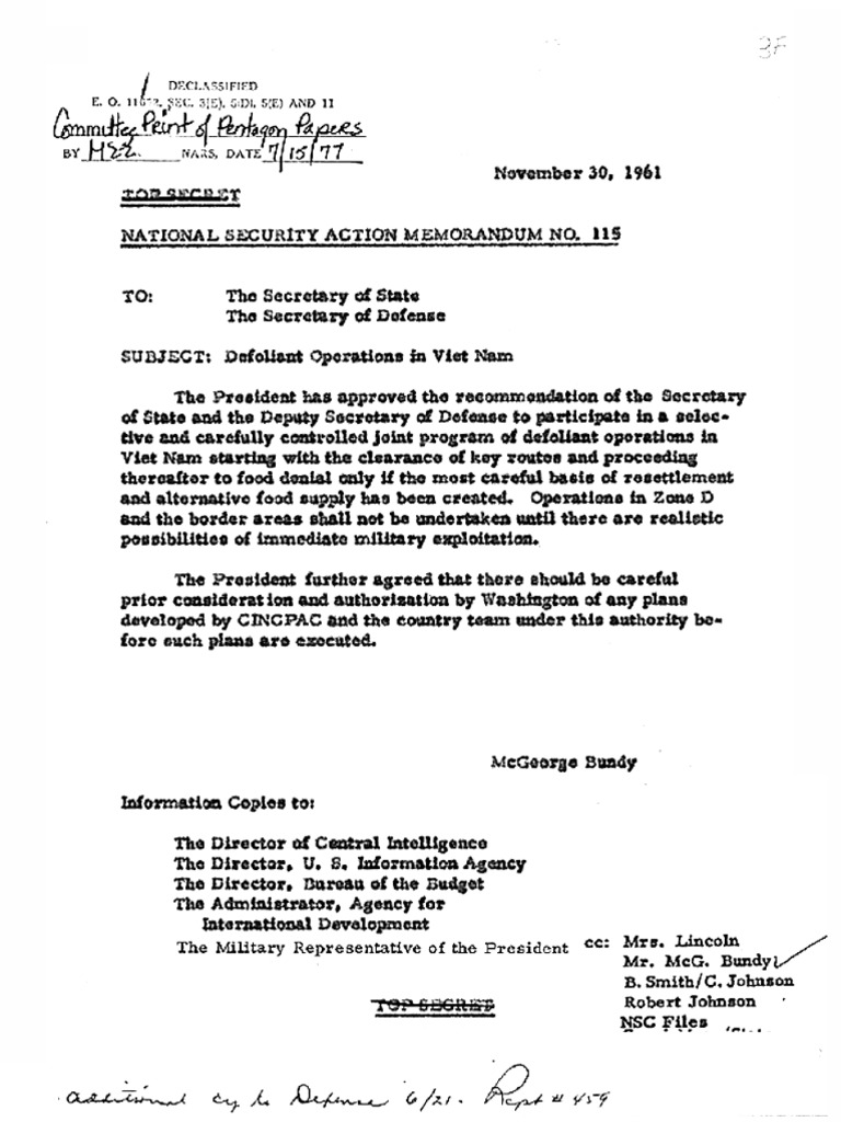 National Security Action Memorandum No. 115 - Nov. 30, 1961 | PDF