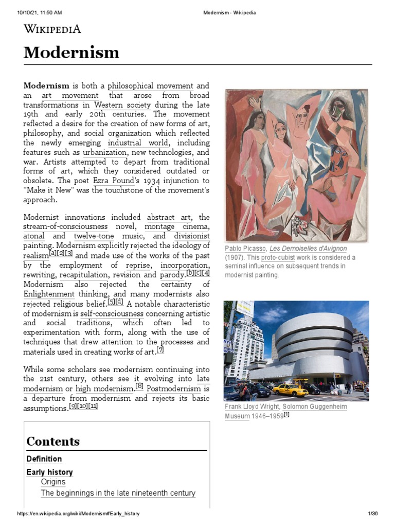 Modernism - Wikipedia | PDF | Modernism | Expressionism