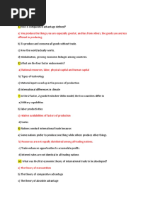 International Trade Law Questions 