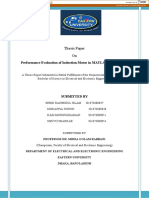 Thesis Paper On: Performance Evaluation of Induction Motor in MATLAB Environment