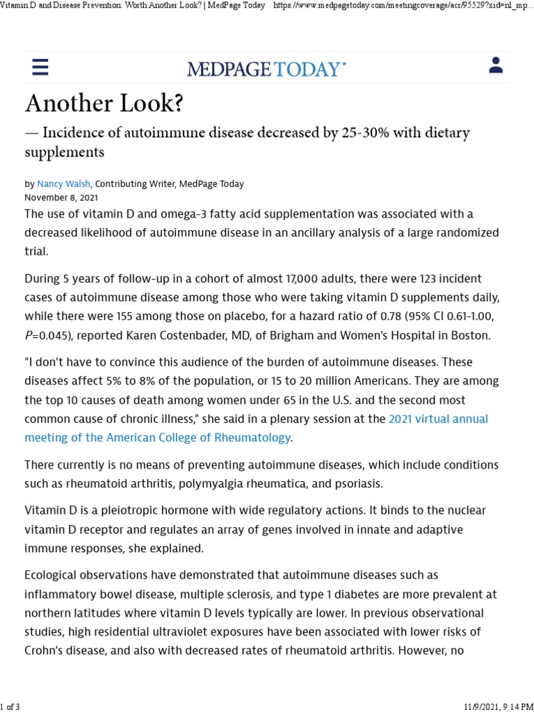 Vitamin D and OMEGA 3 AND AUTOIMMUNE DISEASES PDF Omega 3 Fatty