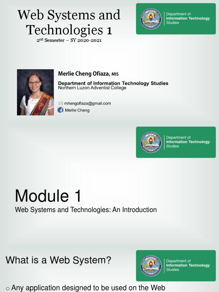 Web Systems and Technologies 1: 2 Semester - SY 2020-2021 | PDF ...