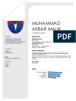 Muhammad Akbar Malik: College Student