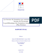 Les Besoins de Formation Non Satisfaits Au Regard Des Besoins de L'économie La Problématique Des Formations Émergentes Ou Rares (Plan D'action)