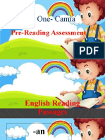 Grade One-Camia: Pre-Reading Assessment