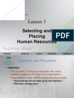 Lesson 3: Selecting and Placing Human Resources