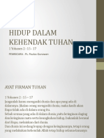 HIDUP DALAM KEHENDAK TUHAN