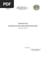 Module in Readings and Philippine History: Samar Colleges, Inc