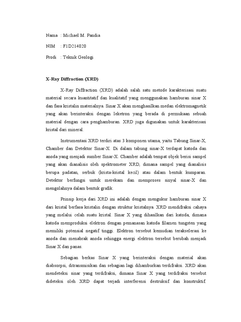 Review XRD Dan SEM-EDX | PDF