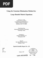 Using The Gaussian Elimination Method For Large Banded Matrix Equations