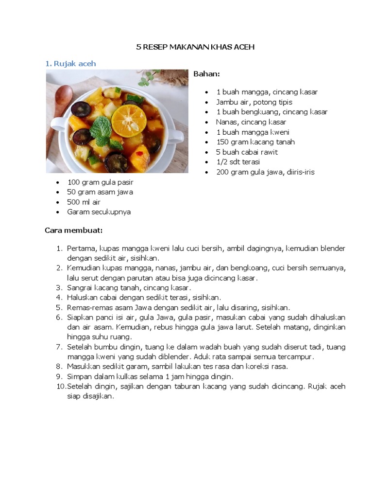 Resep masakan khas Aceh lainnya