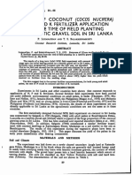 Response of C O C O N U T (Cocos Nucifera) T O N, P A N D K Fertilizer Application From The Time of Field Planting Onalateriticgravelsoilinsri Lanka