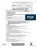 11b Mechanics 1 October 2019 PDF