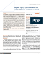 Dialyzable Leukocyte Extract (Transfer Factor) As Adjuvant Immunotherapy in The Treatment of Cancer