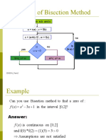 Flow Chart of Bisection Method: Start: Given a,b and ε u = f (a) ; v = f (b) c = (a+b) /2 ; w = f (c) yes no no