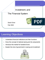 Saving, Investment, and The Financial System: David Chow Feb 2020