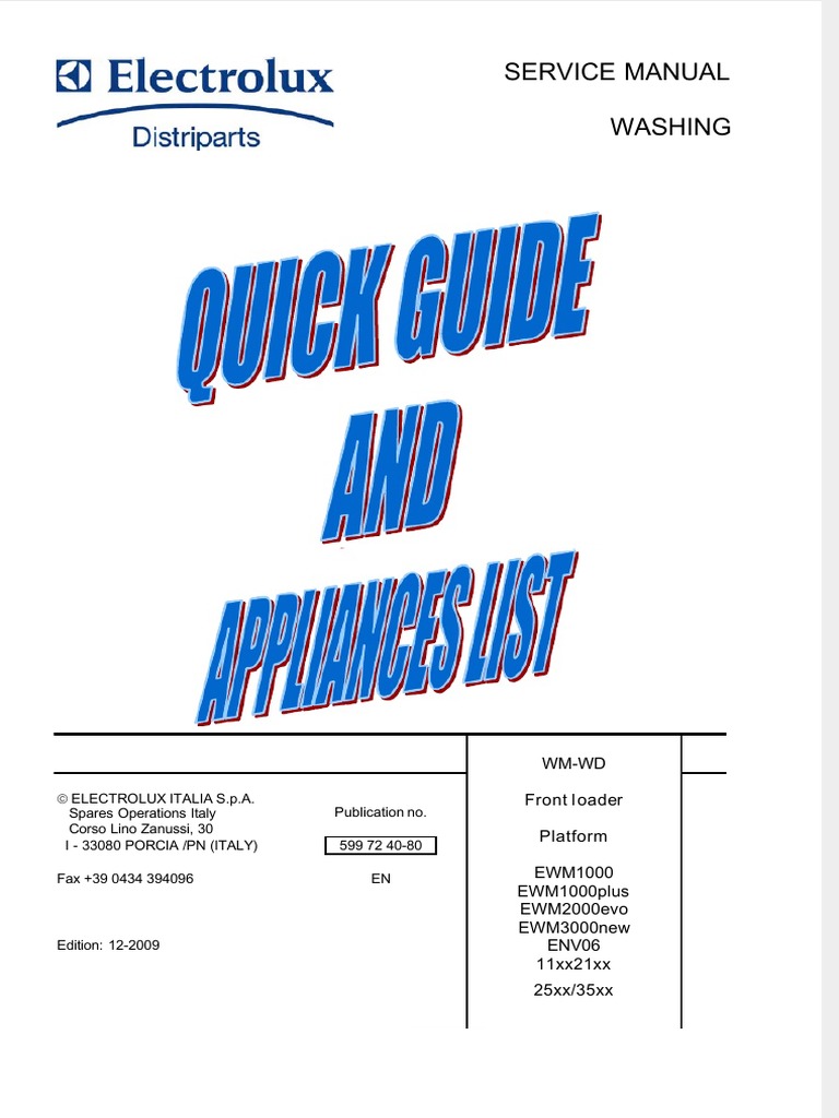 Dokumen Tips Electrolux Washing Machines Service Guide PDF
