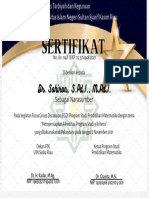 Sertifikat: Dr. Sohiron, S.Pd.I., M.Pd.I