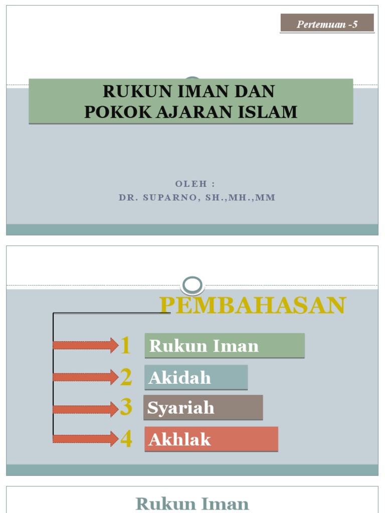 5 Rukun Iman Dan Pokok Ajaran Islam PDF