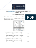 CSC Placement Paper: Visit For More Placement Papers and Interview Tips