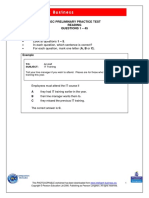 Bec Preliminary Practice Test Reading Questions 1 - 45 Part One Questions 1 - 5