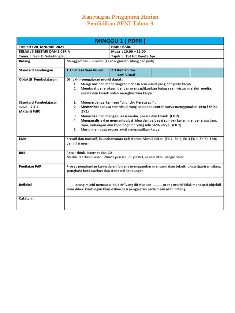 RPH KESENIAN THN 3  PDF
