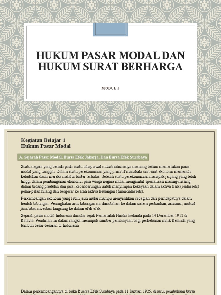 Hukum Pasar Modal Dan Hukum Surat Berharga Pdf