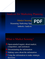 Analysis For Marketing Planning: Market Sensing