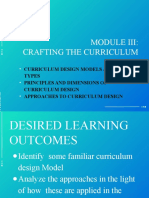 Crafting Curriculum Models and Design Approaches
