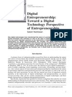 Digital Entrepreneurship: Toward A Digital Technology Perspective of Entrepreneurship