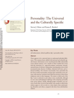 Personality - The Universal and Culturally Specific