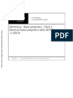 Dentistry - Base Polymers - Part 1: Denture Base Polymers (ISO 20795 - 1:2013)