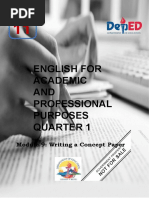 English For Academic AND Professional Purposes Quarter 1: Module 9: Writing A Concept Paper